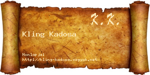 Kling Kadosa névjegykártya